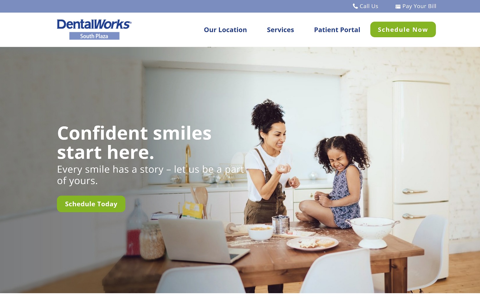 The Screenshot of DentalWorks South Plaza southplaza.dentalworks.com Website
