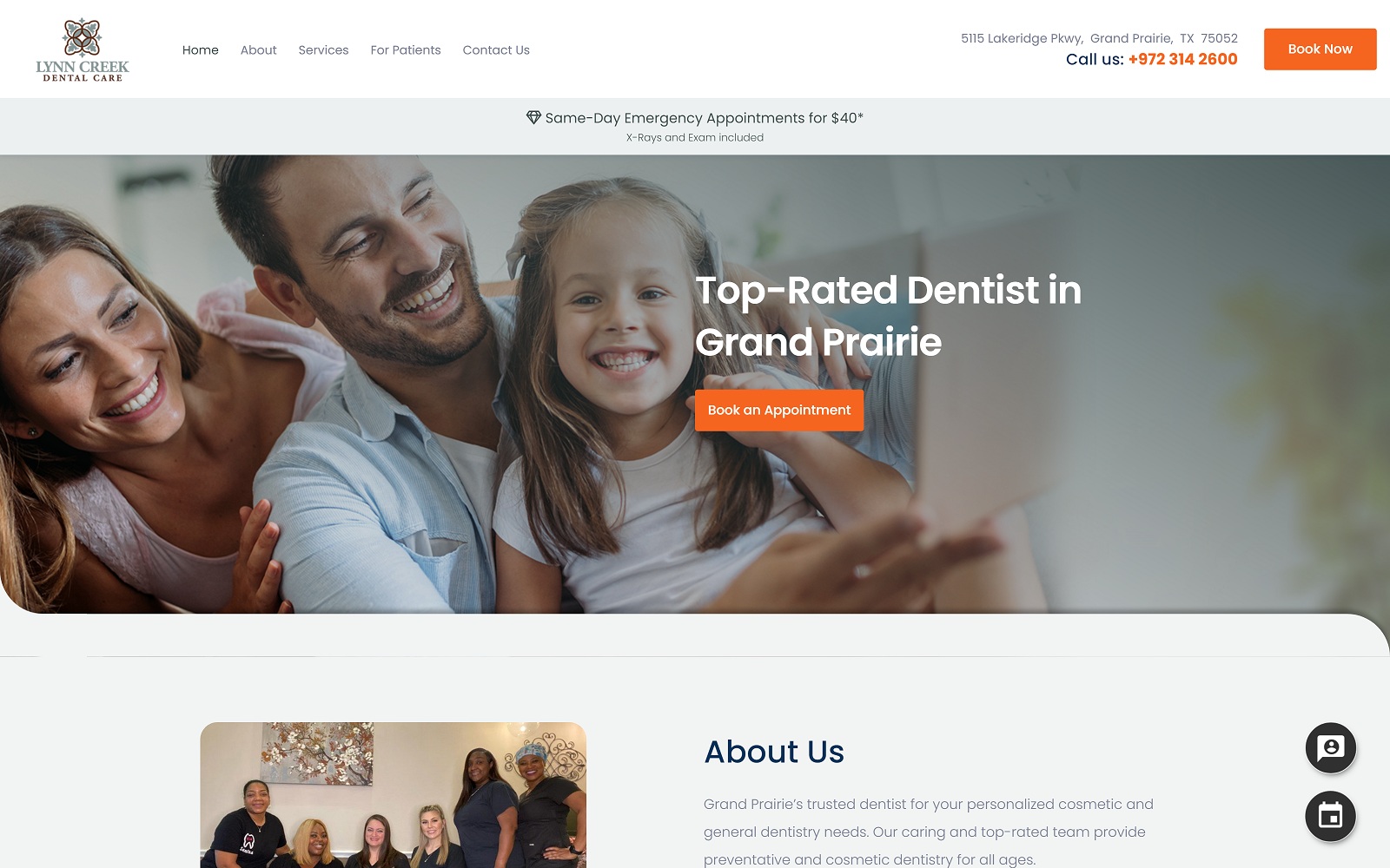 The Screenshot of Lynn Creek Dental Care dentistingrandprairie.com Website