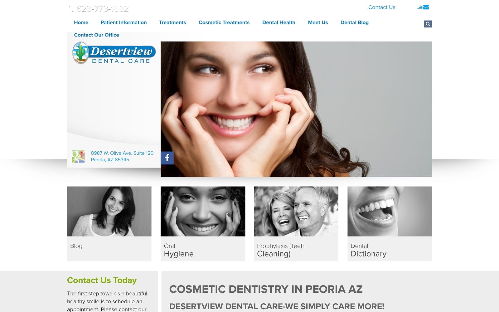 The Screenshot of Desertview Dental Care desertviewdentalcare.com Website