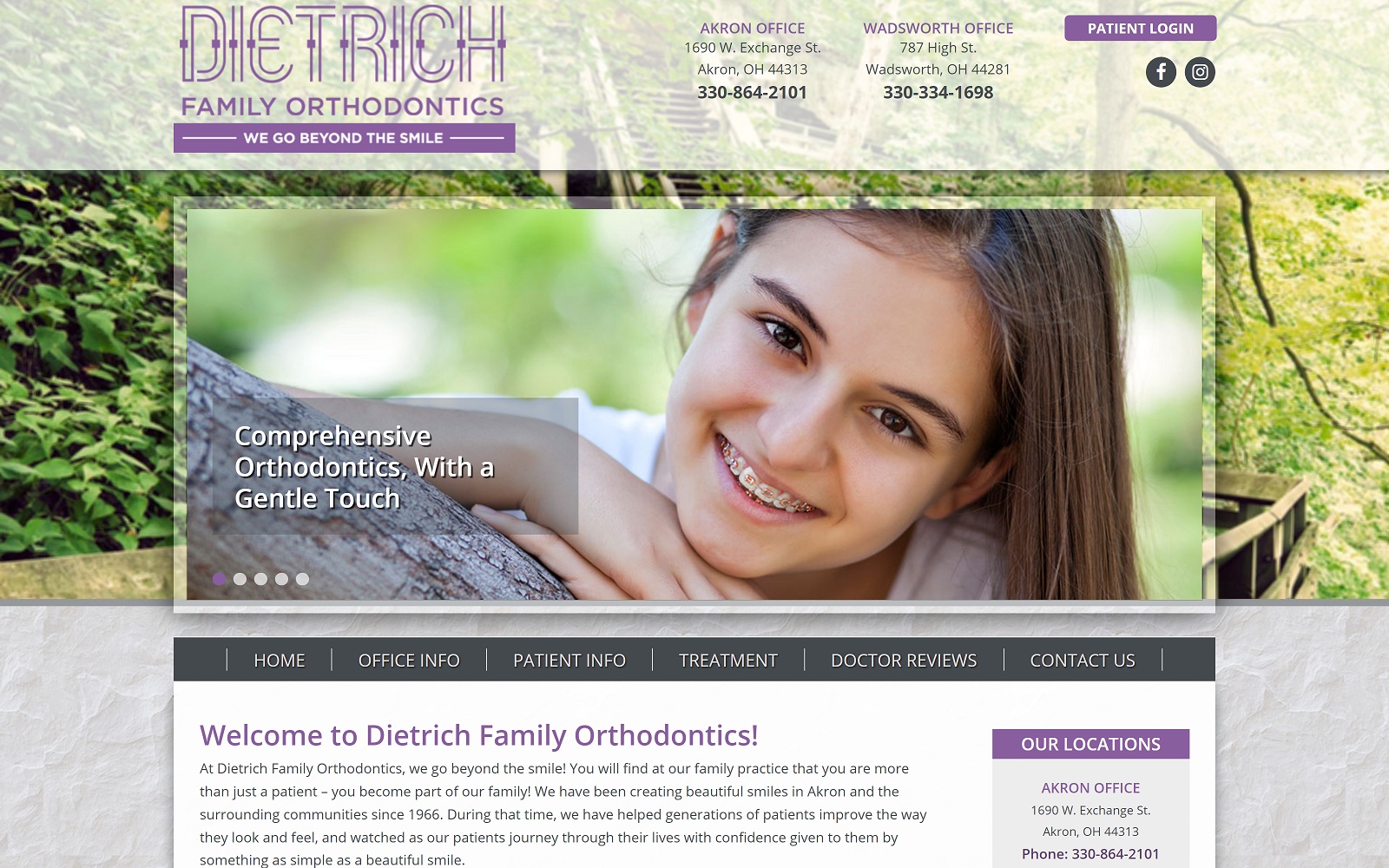 The Screenshot of Dietrich Family Orthodontics dietrichfamilyorthodontics.com Websitte