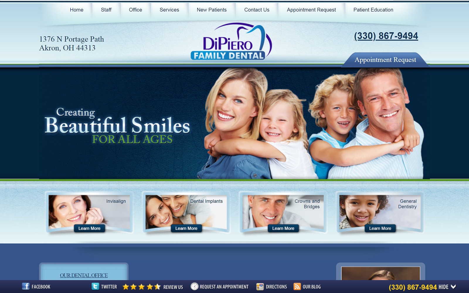 The Screenshot of DiPiero Family Dental, LLC dipierofamilydental.com Website
