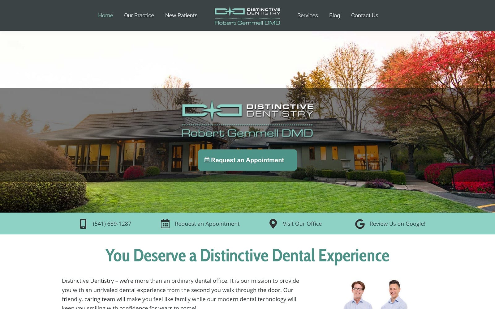 The Screenshot of Distinctive Dentistry: Gemmell Robert DMD - Eugene Dentist distinctivedentistryeugene.com