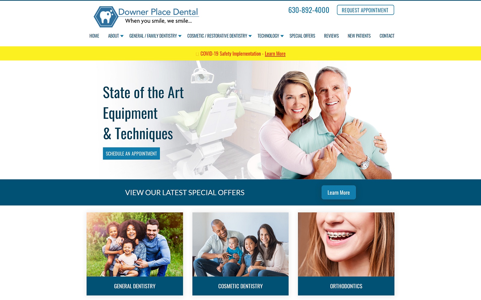The Screenshot of Downer Place Dental downerplacedental.org Website