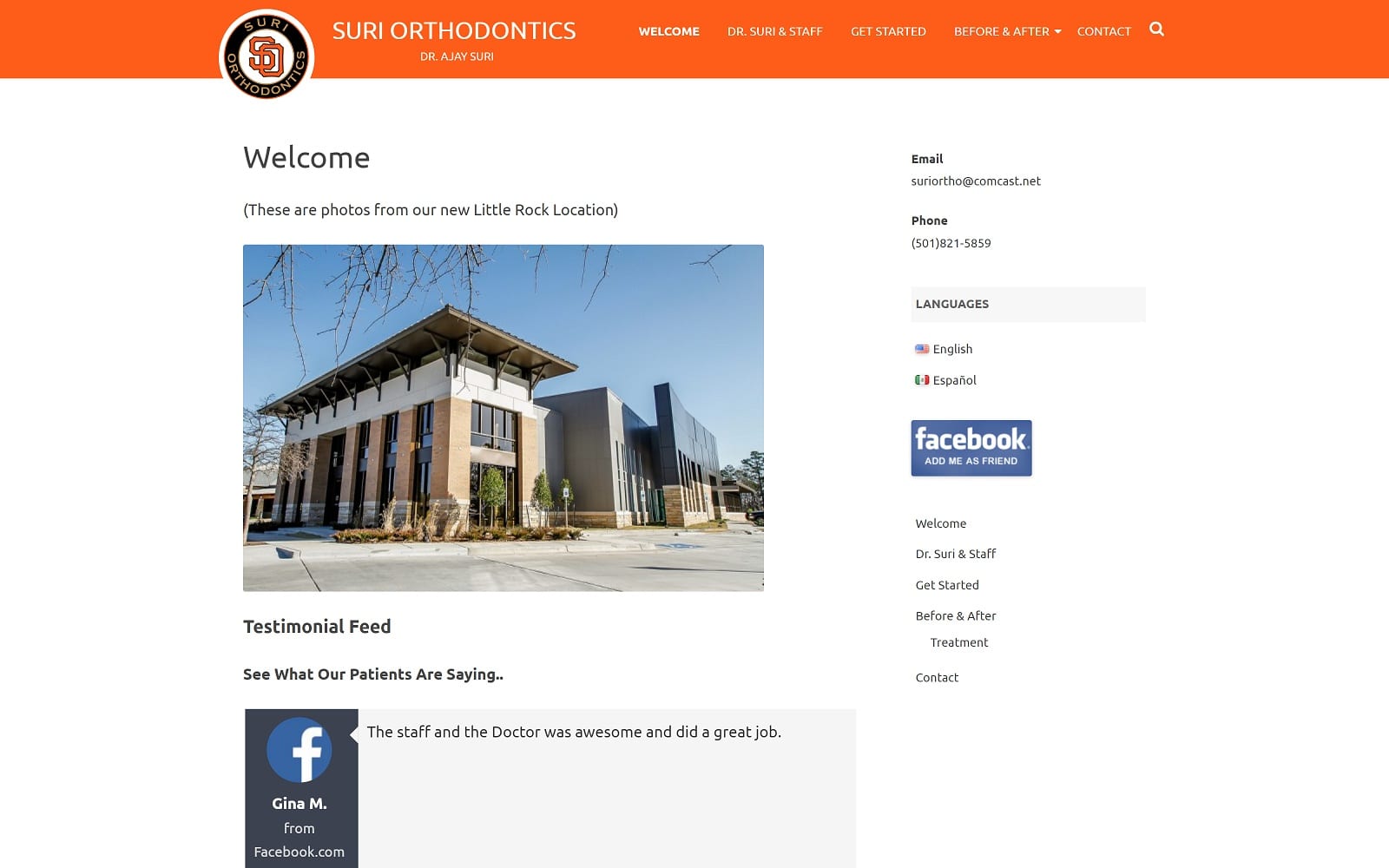The Screenshot of Suri Orthodontics: Dr. Ajay Suri drajsuri.com Website