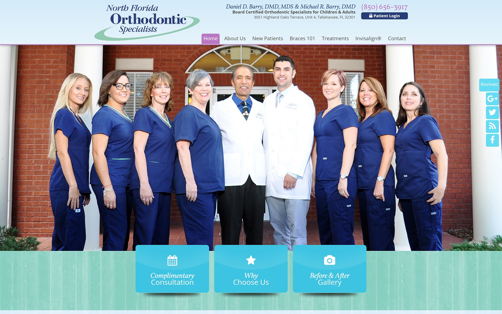 The Screenshot of North Florida Orthodontic Specialist drb4braces.com Dr. Daniel Barry Website