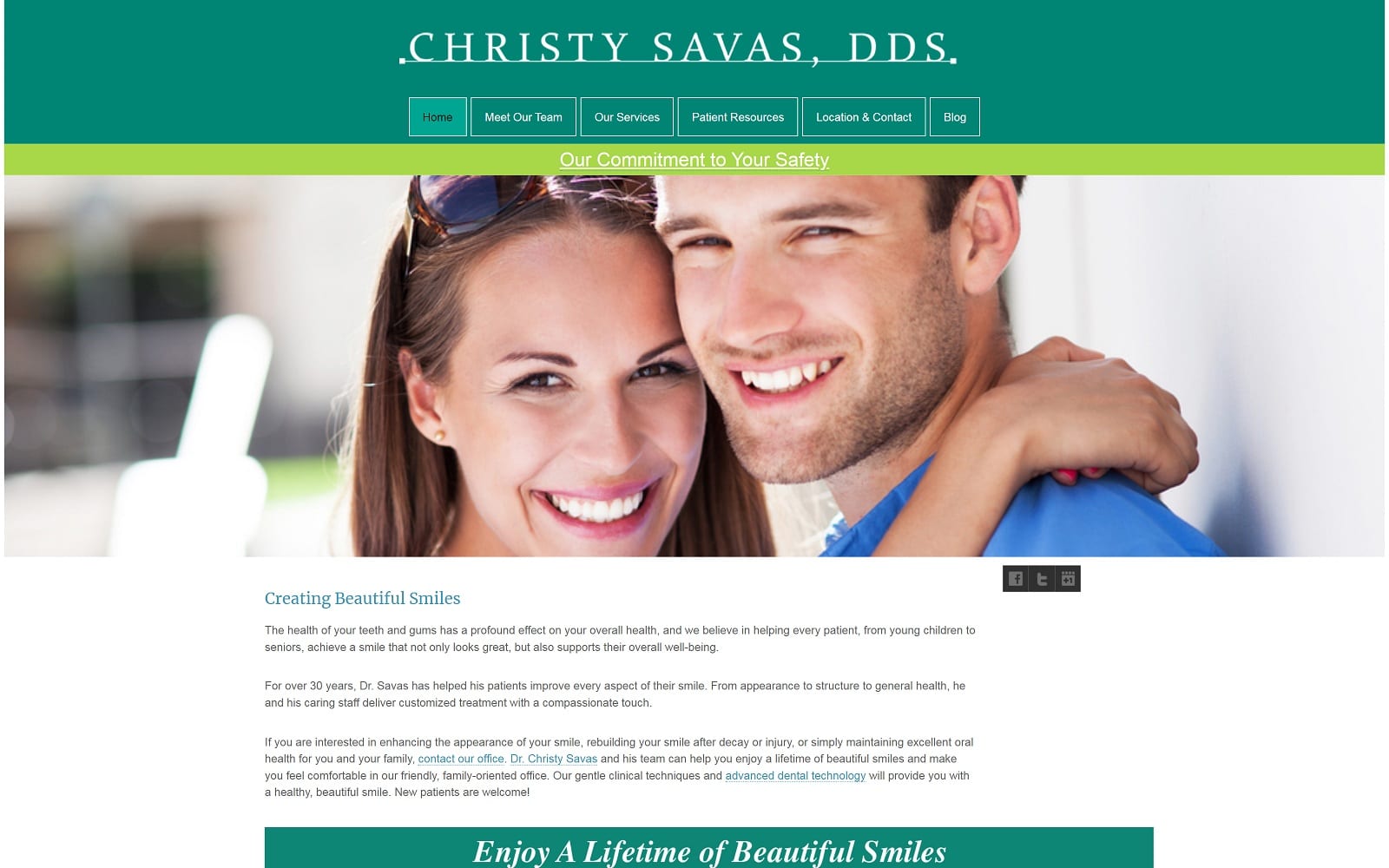 The Screenshot of Christy Savas, DDS drchristysavas.com Website