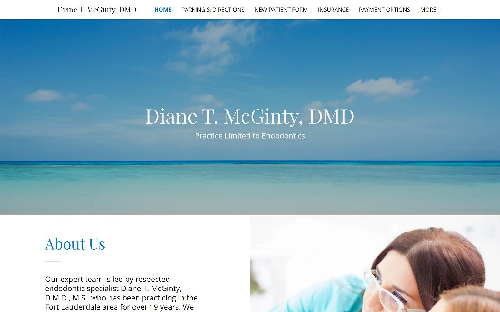 The Screenshot of Dr. Diane T. Mcginty, DMD drdianemcginty.com Website