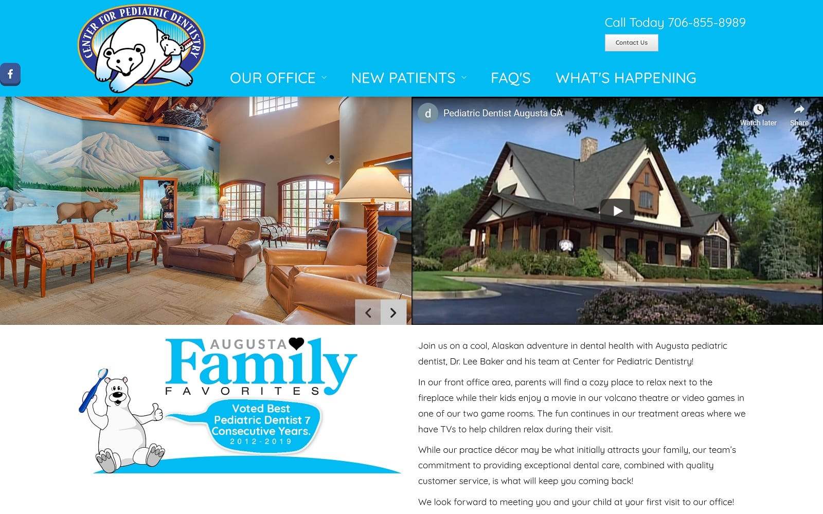 The Screenshot of Center For Pediatric Dentistry: Dr. Lee Baker drleebaker.com Website