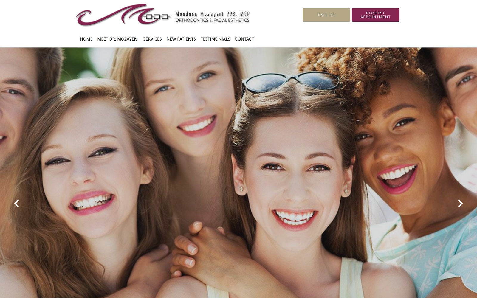 The Screenshot of Mandana Mozayeni Orthodontics drmandana.com Website
