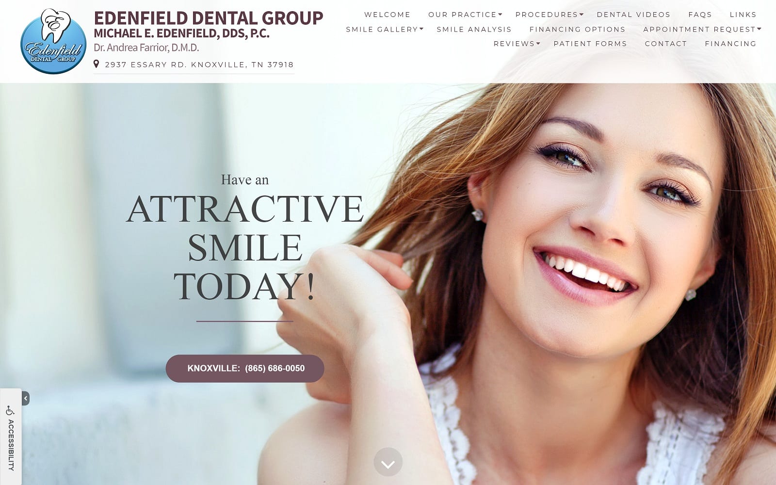 The Screenshot of Michael E Edenfield, DDS drmichaeledenfield.com Website