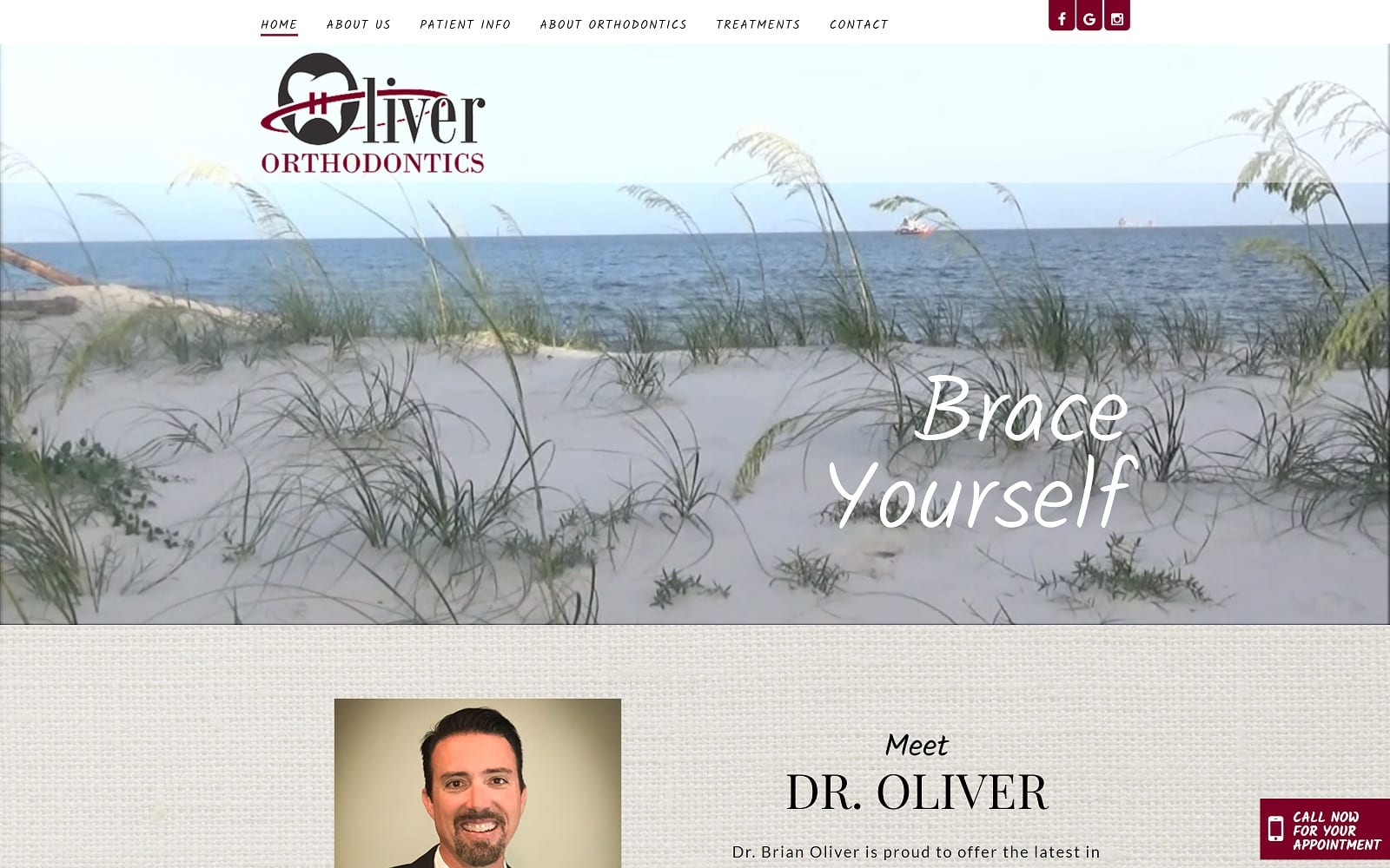 The Screenshot of Oliver Orthodontics: Dr. Brian R. Oliver, DMD, MS droliverortho.com Website
