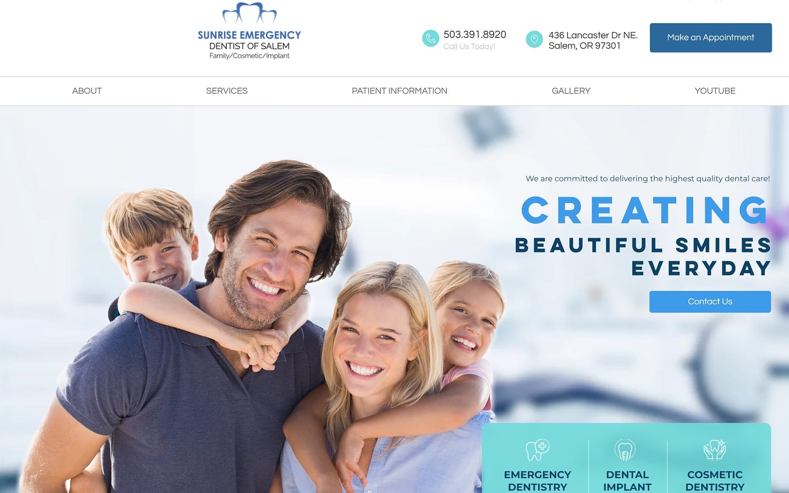 The Screenshot of Sunrise Emergency Dentist Of Salem Family, Cosmetic, Implants emergencydentistsalemoregon.com Website