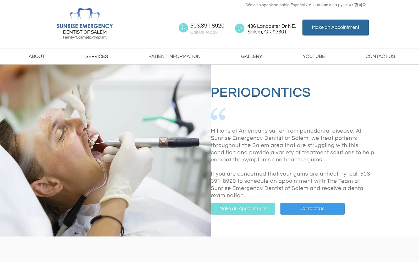 The Screenshot of Sunrise Emergency Dentist Of Salem Family, Cosmetic, Implants emergencydentistsalemoregon.com Website