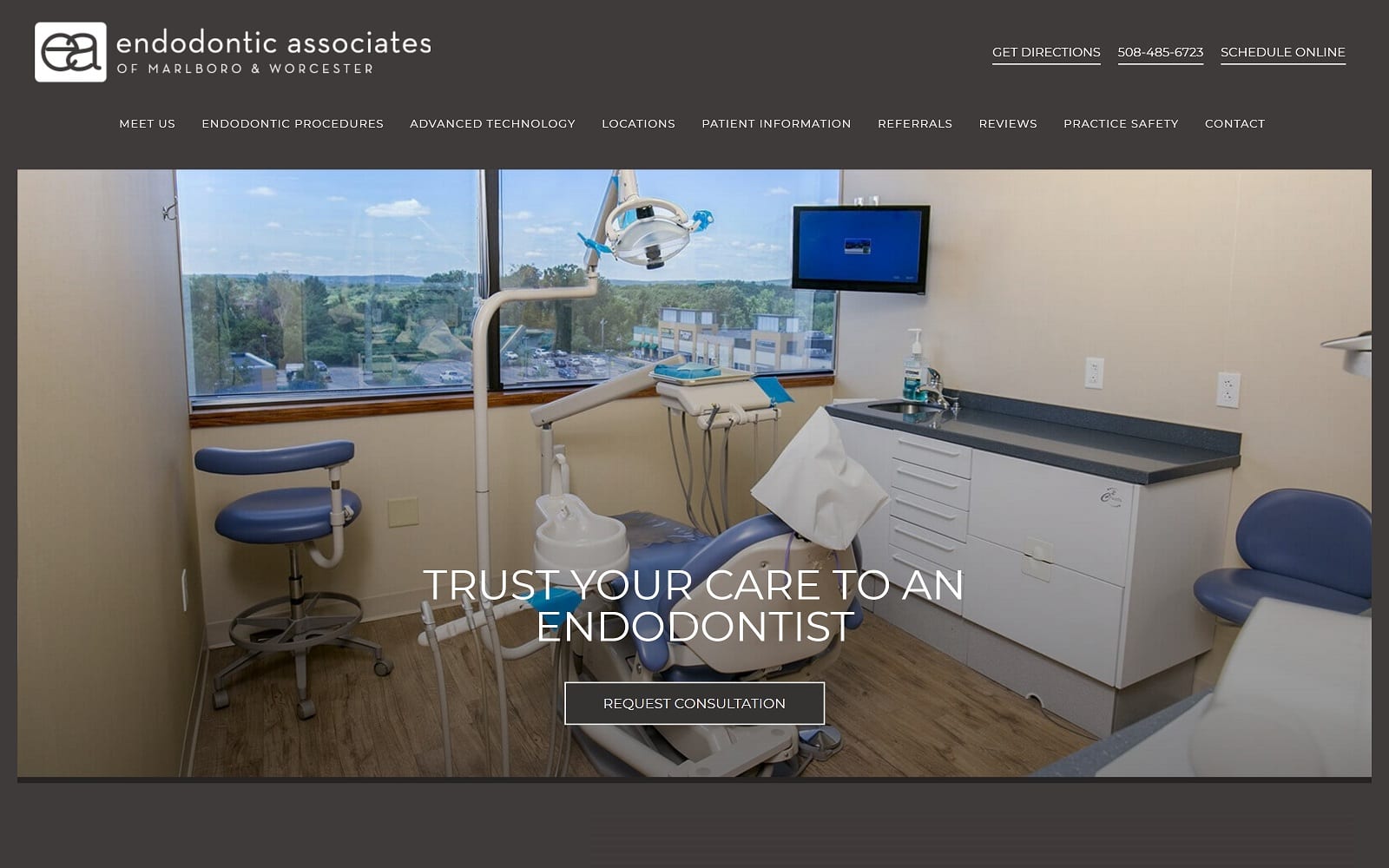The Screenshot of Endodontic Associates of Marlboro and Worcester endo-associates.com Dr. Marta Orrego Rafla Website

