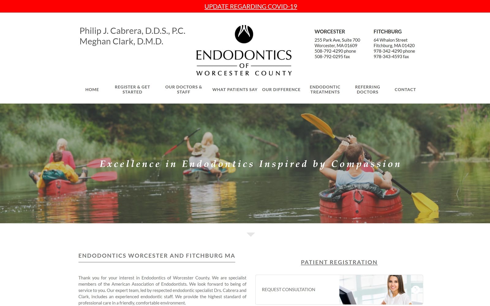 The Screenshot of Endodontics of Worcester County endowc.com Website