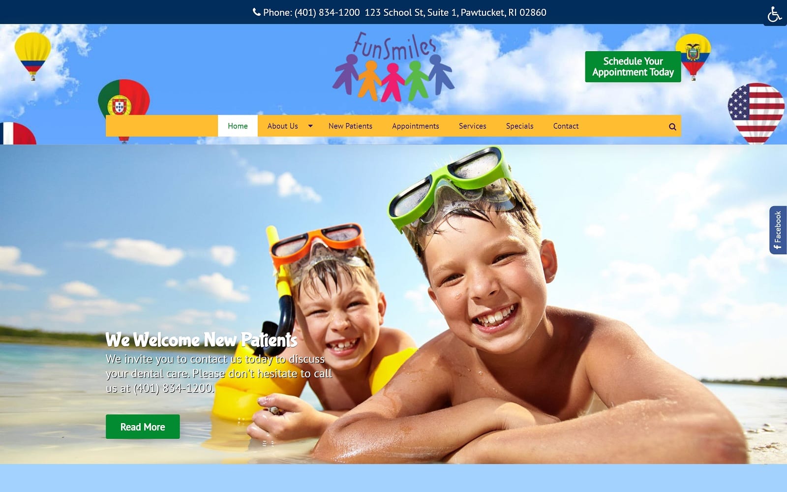 The Screenshot of FunSmiles, Inc funsmiles123.com Website