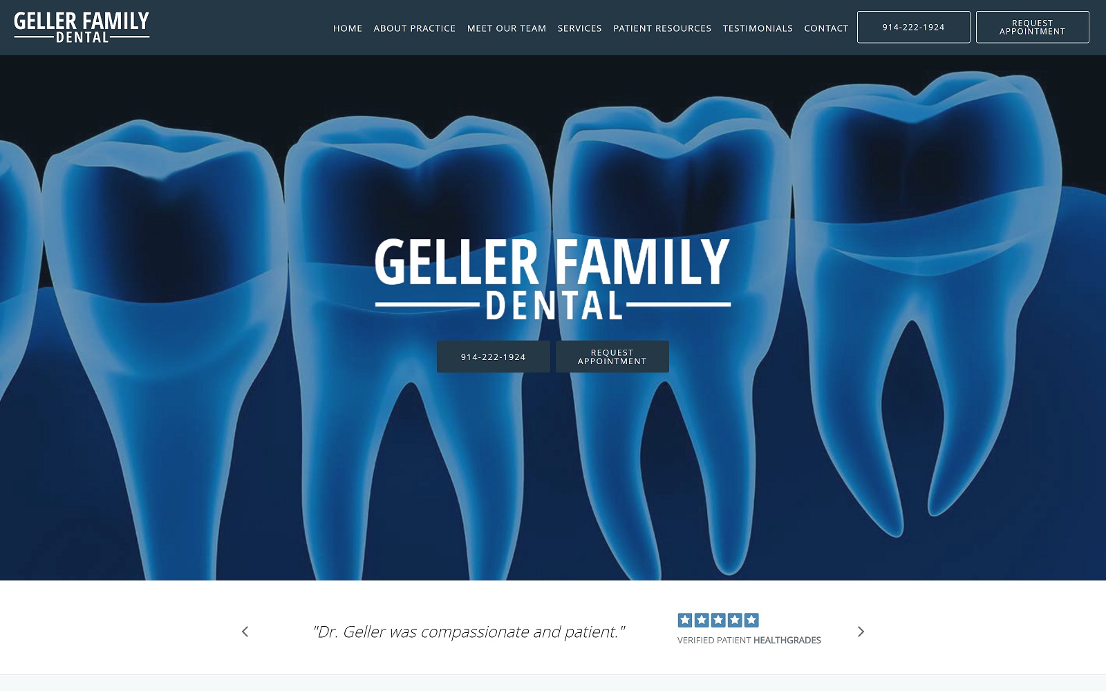 The Screenshot of Geller Family Dental gellerfamilydental.com Website