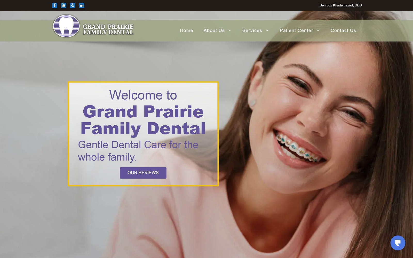 The Screenshot of Grand Prairie Family Dental gentlegrandprairiedentist.com Website