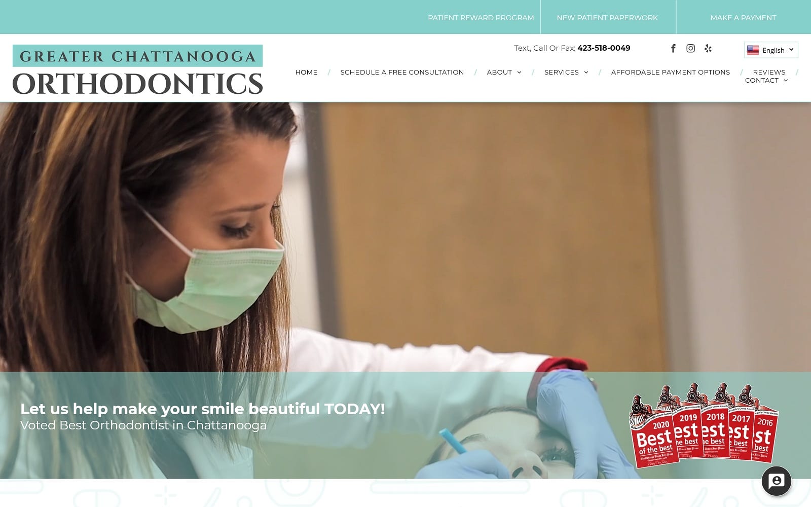 The Screenshot of Greater Chattanooga Orthodontics greaterchattanoogaorthodontics.com Website