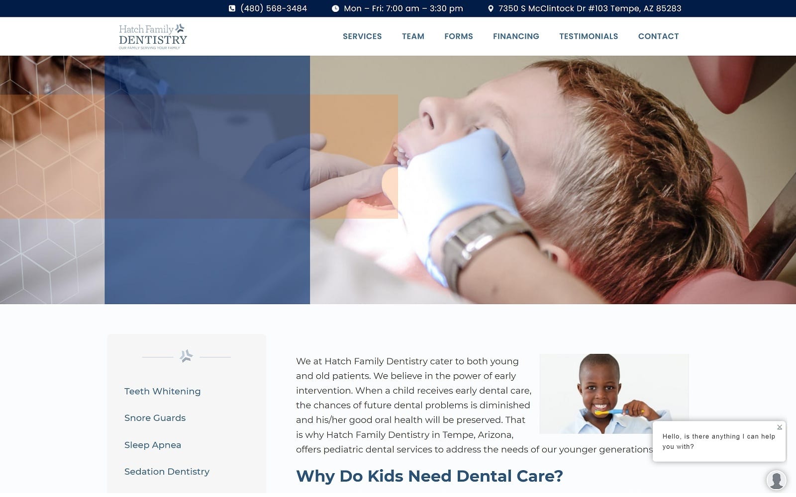 The Screenshot of Hatch Family Dentistry hatchfamilydentistry.com Website