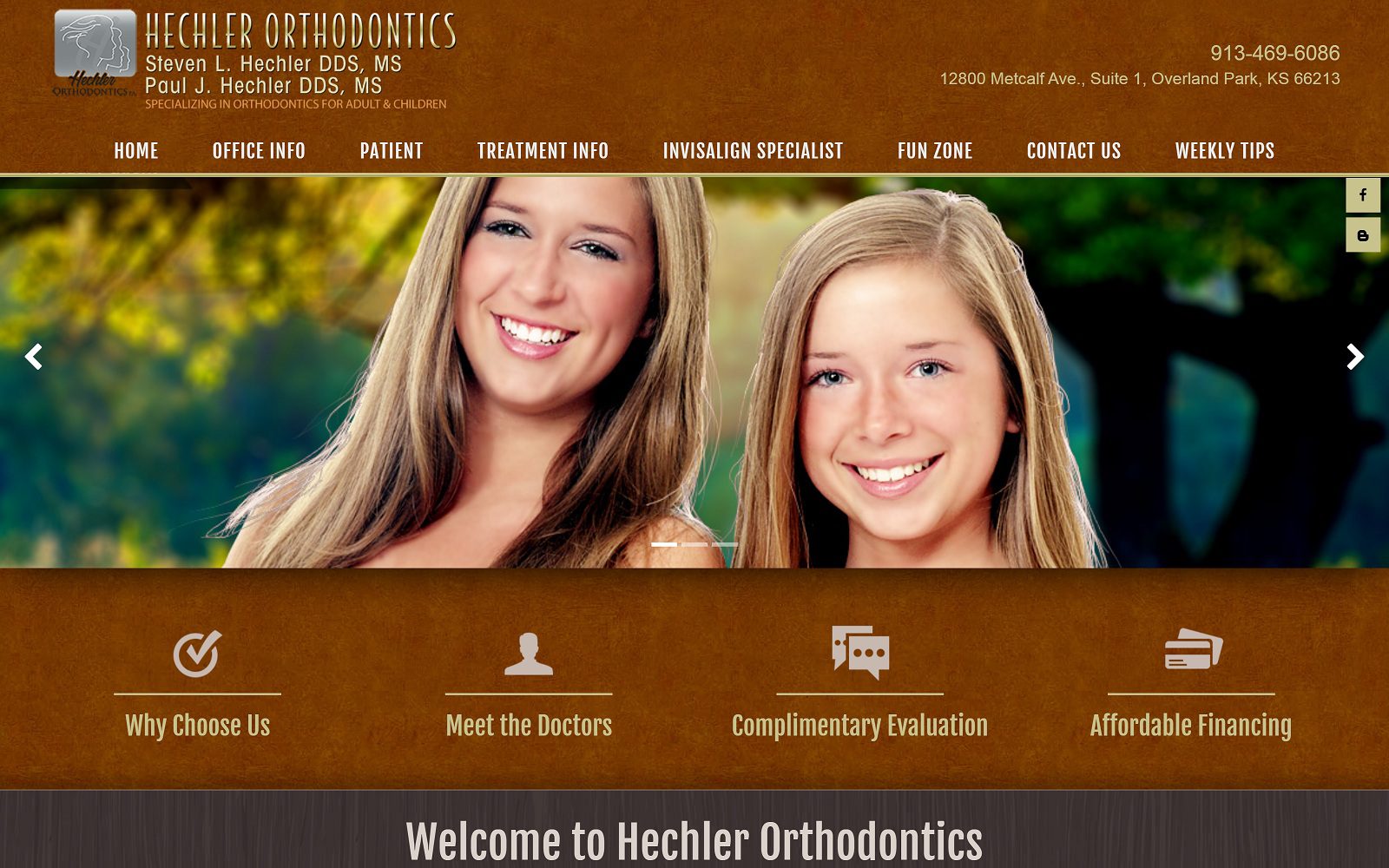 The Screenshot of Hechler Orthodontics hechler.com Website