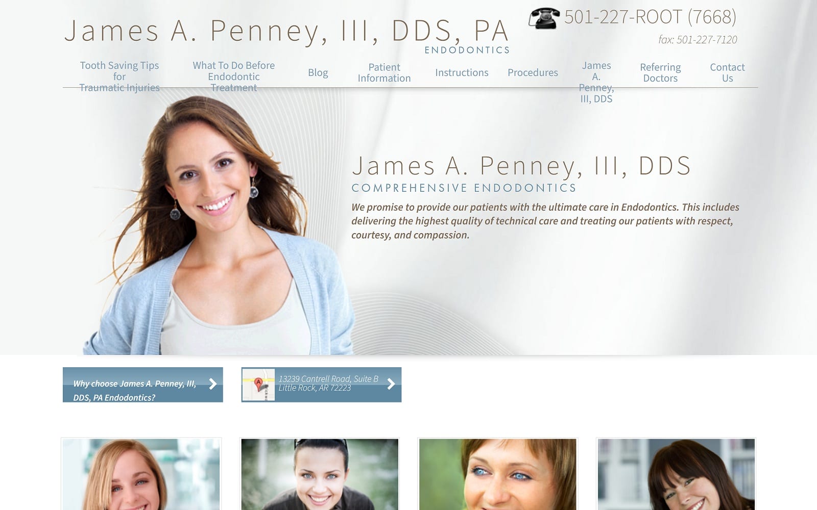 The Screenshot of James A. Penney III, DDS, PA idoendo.com Website