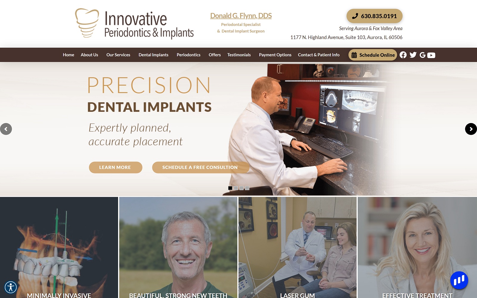 The Screenshot of Innovative Periodontics & Implants: Donald G Flynn, DDS innovativeperio.com Website