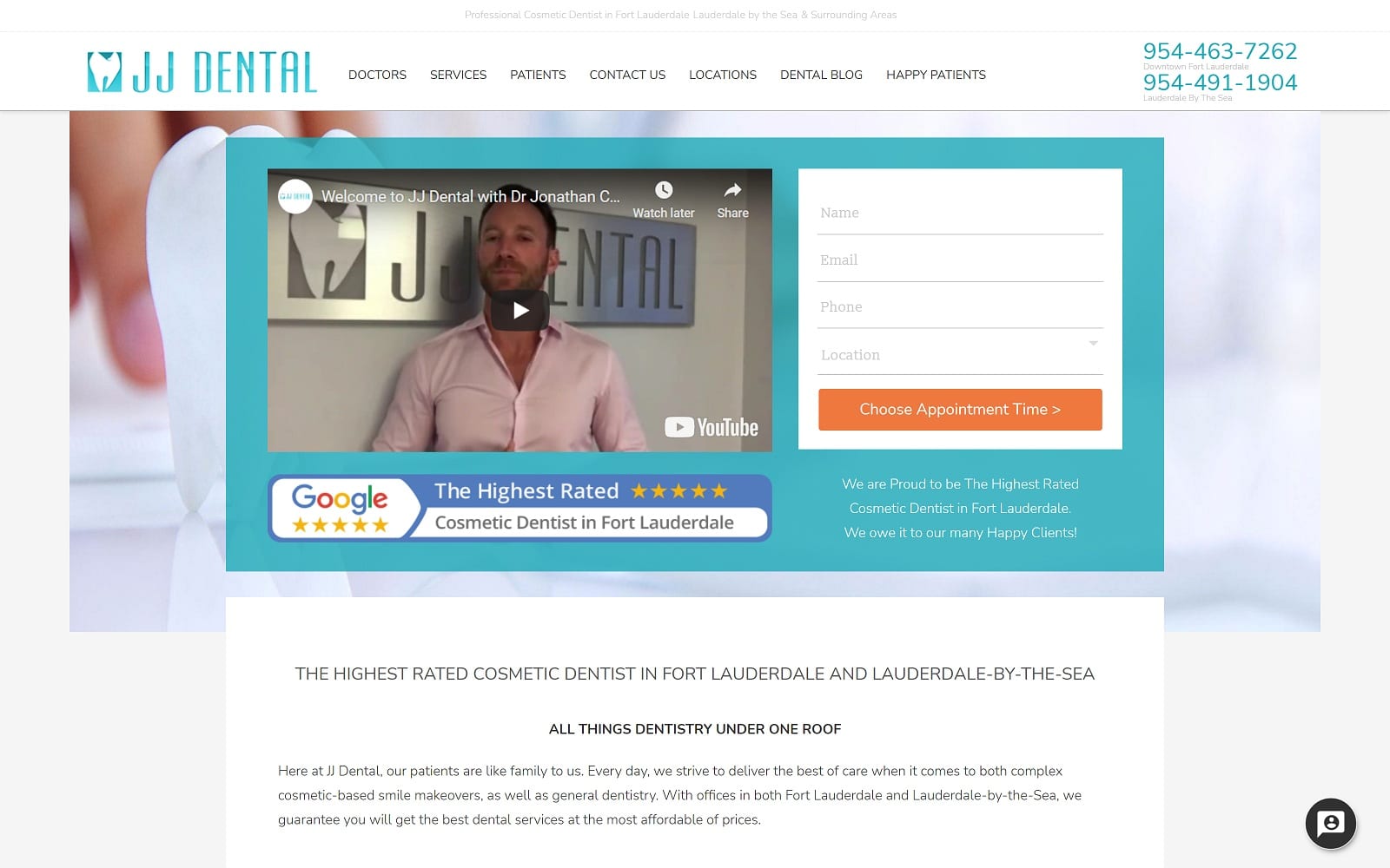 The Screenshot of JJ Dental Cosmetic Dentistry jjdentalpractice.com Website