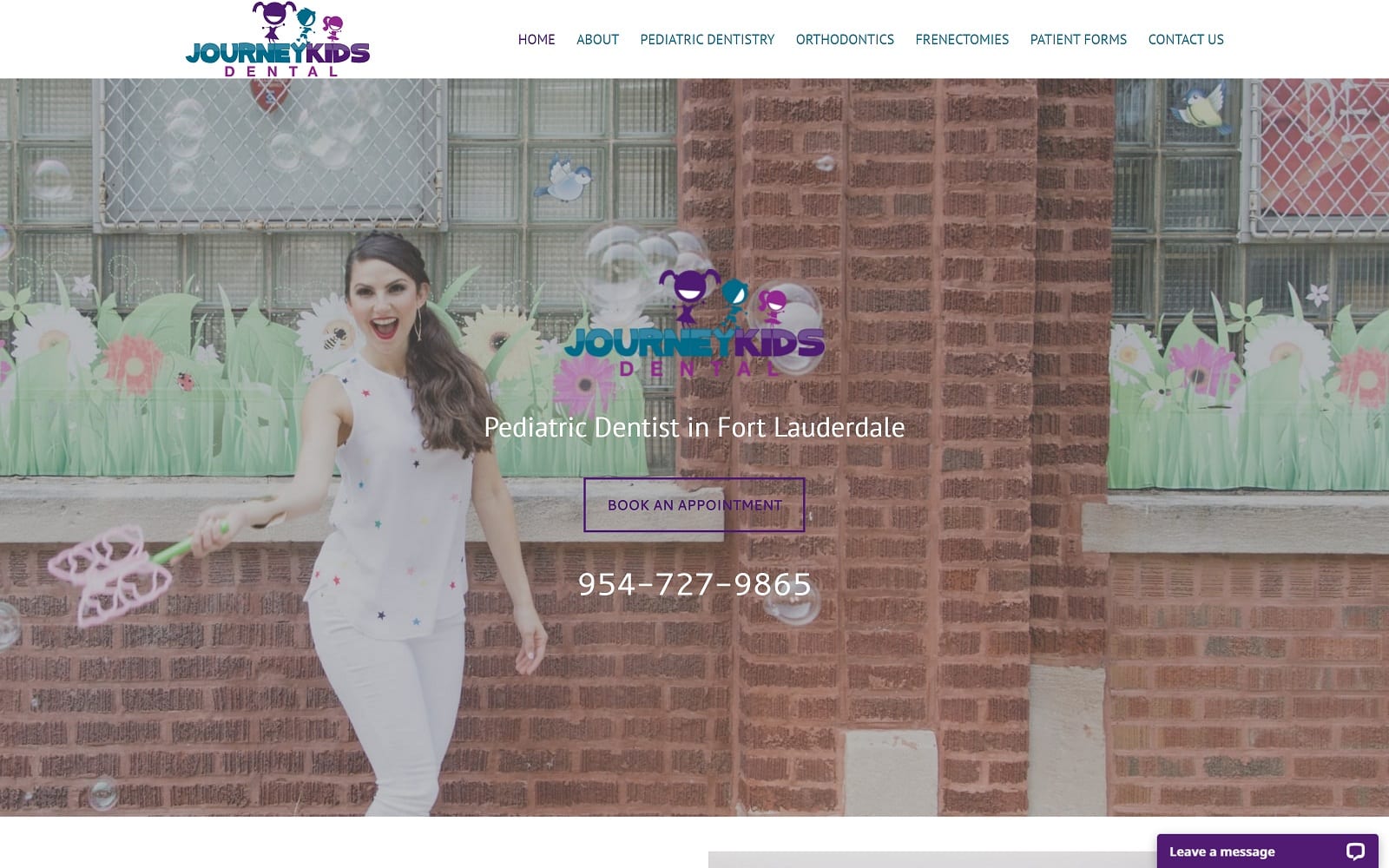 The Screenshot of Journey Kids Dental journeykidsdental.com Website