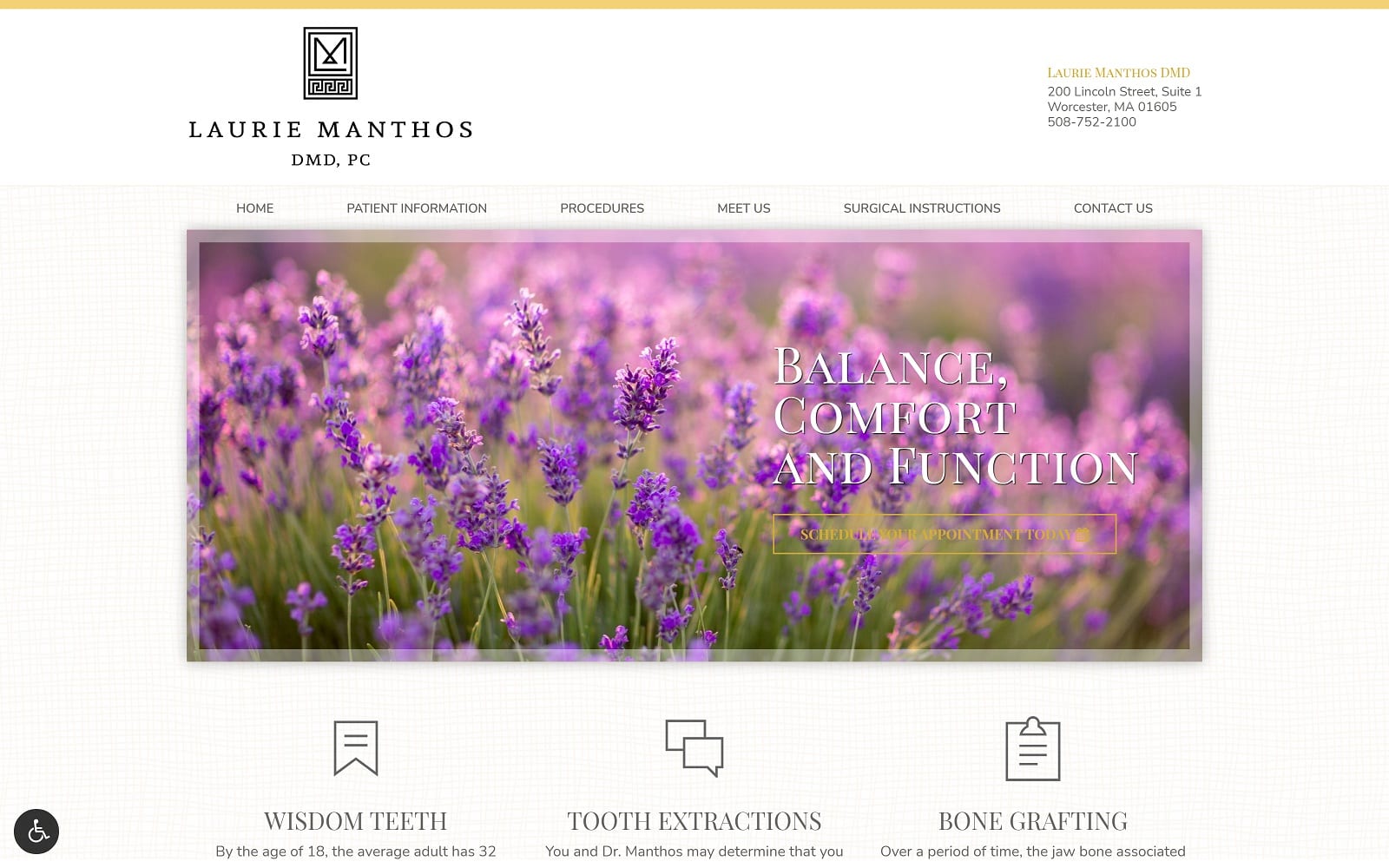 The Screenshot of Laurie Manthos DMD lauriemanthosdmd.com Website