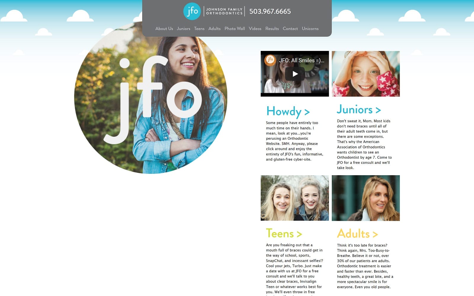 The Screenshot of Johnson Family Orthodontics livegrowsmile.com Website