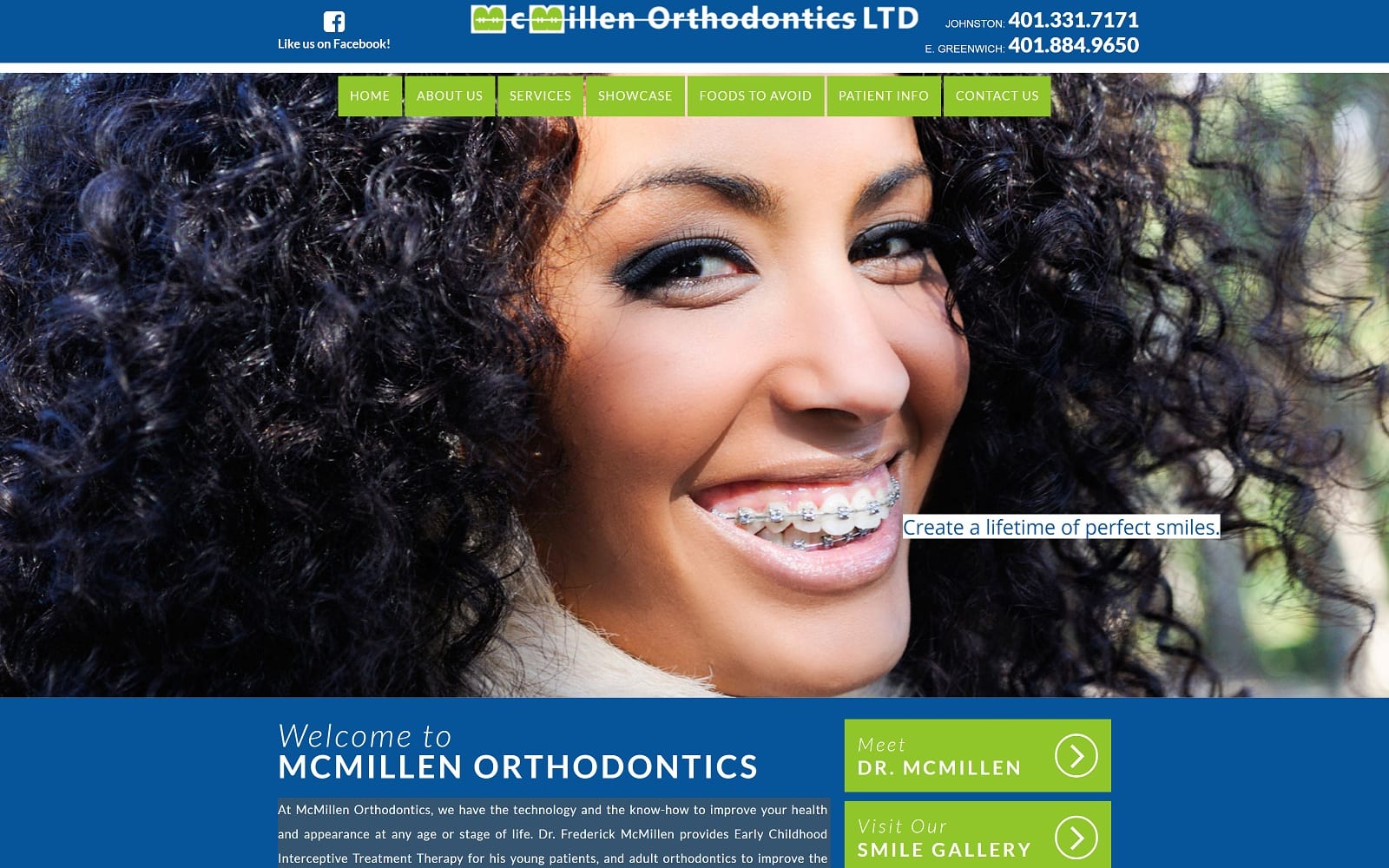 The Screenshot of McMillen Orthodontics, LTD: Frederick H McMillen DDS mcmillenortho.com Website