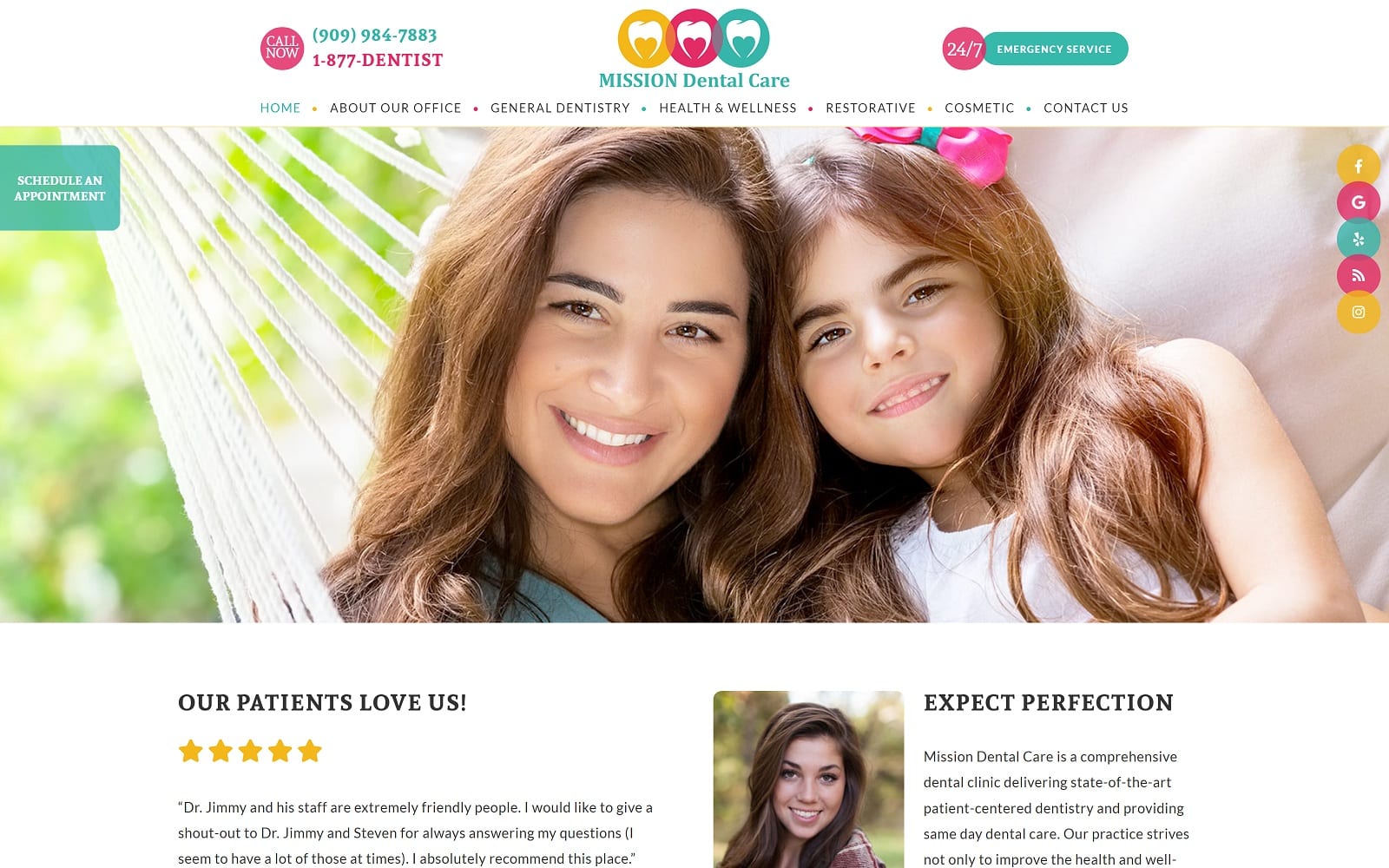 The Screenshot of Mission Dental Care missiondentalcare.org Website