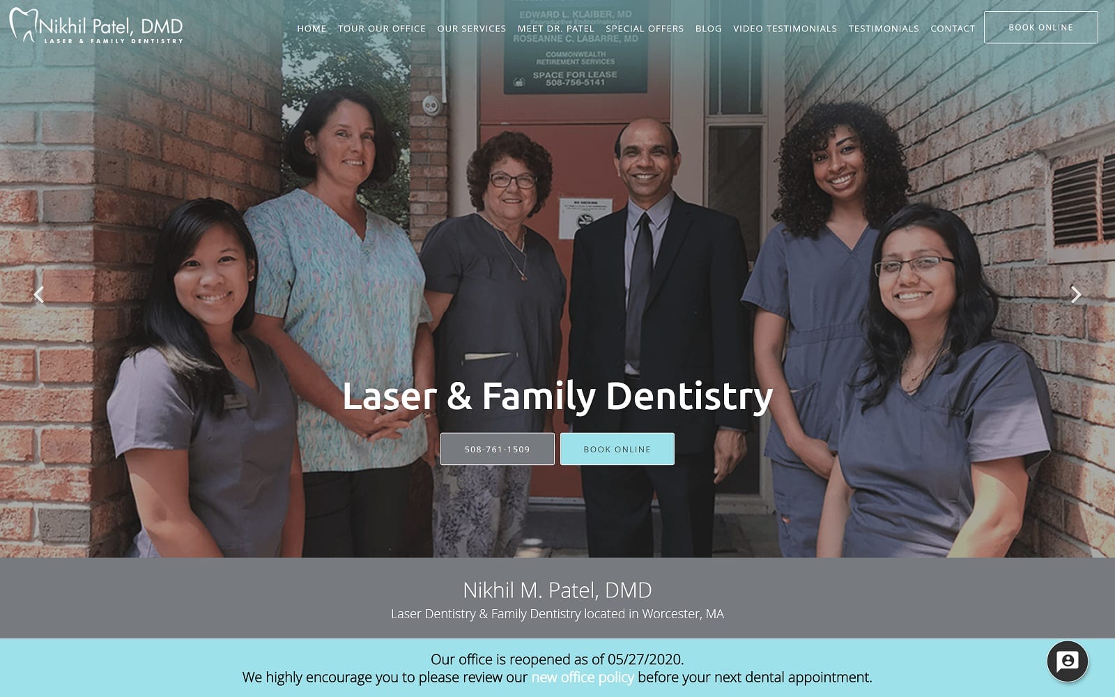 The Screenshot of Nikhil Patel, DMD nikhilpateldmd.com Website