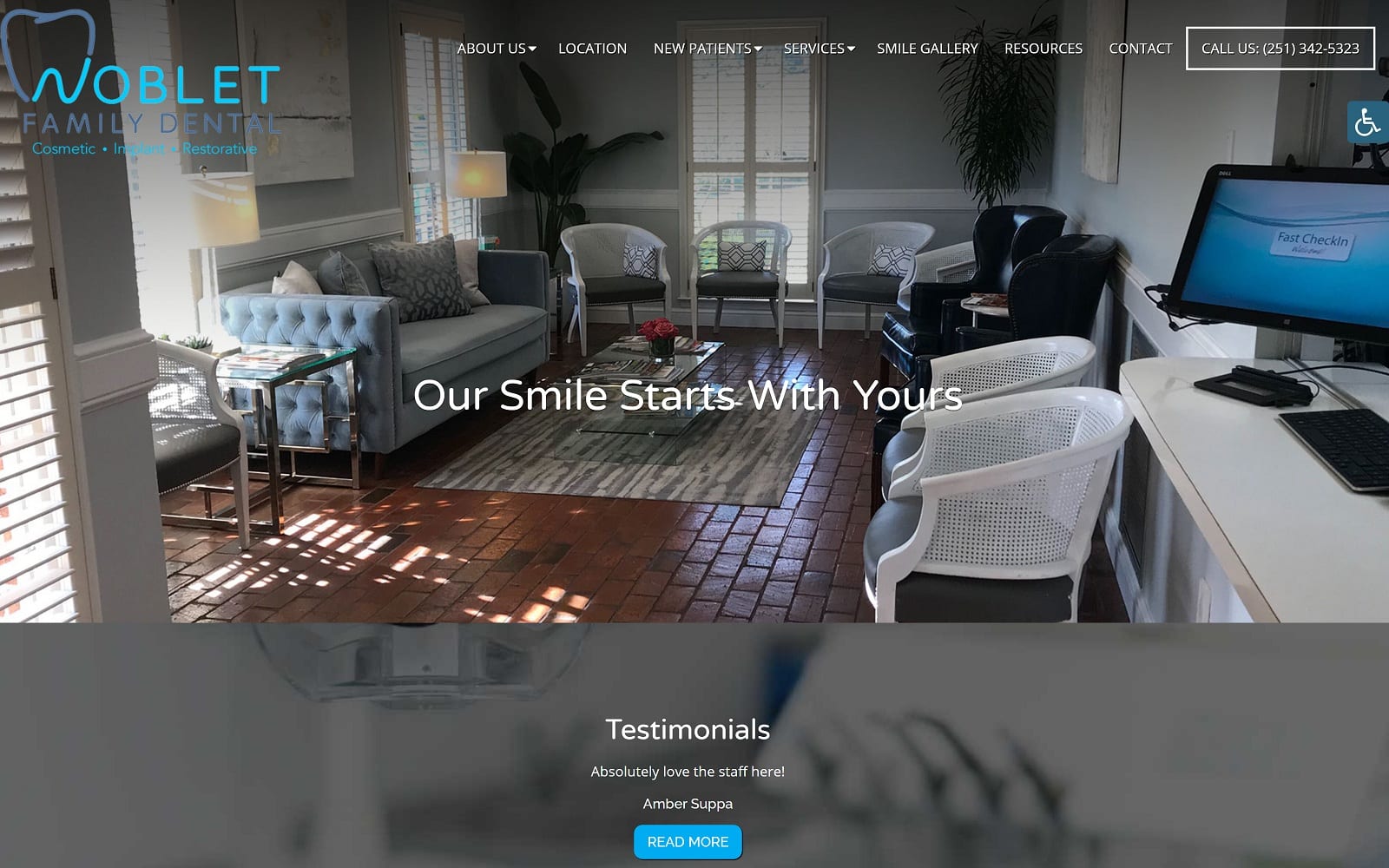 The Screenshot of Noblet Family Dental nobletfamilydental.com Website