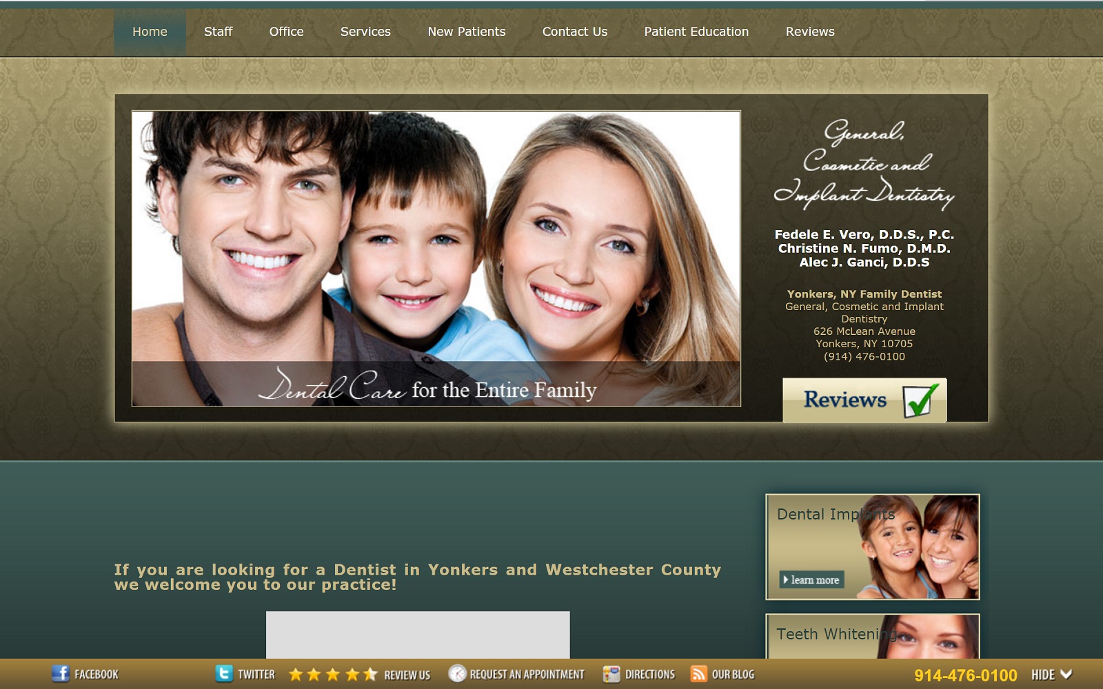 The Screenshot of Fedele E. Vero, DDS, PC & Christine N. Fumo, DMD nysupersmiles.com Website