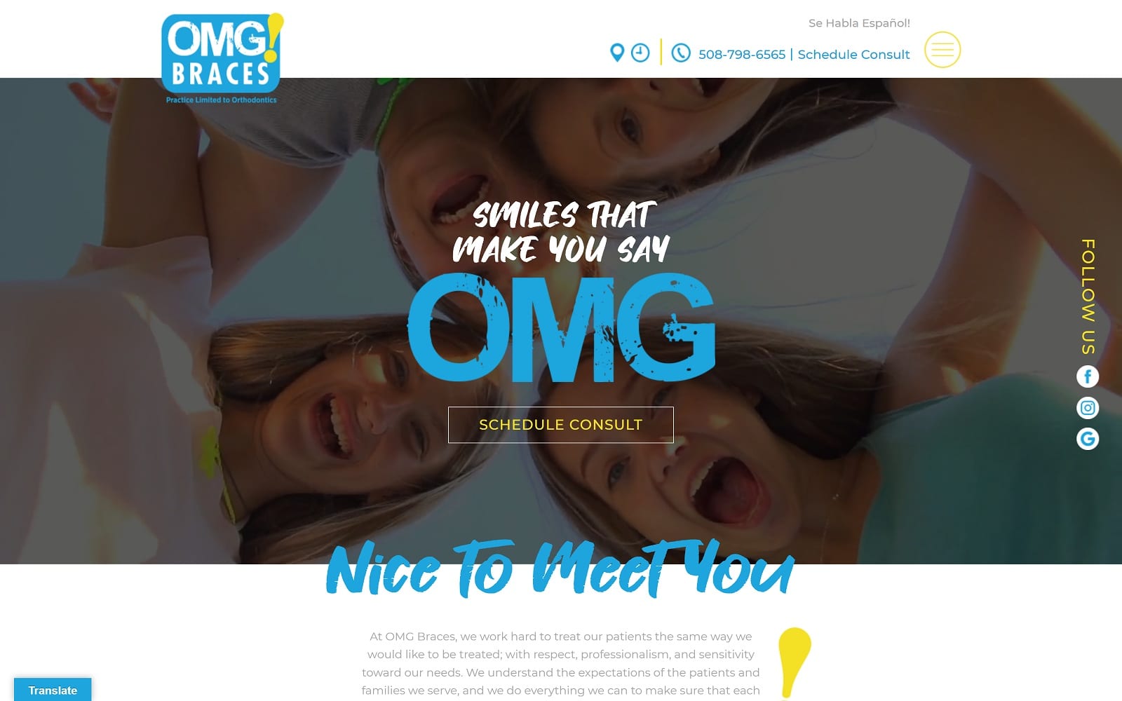 The Screenshot of OMG! Braces omgbraces.net Website