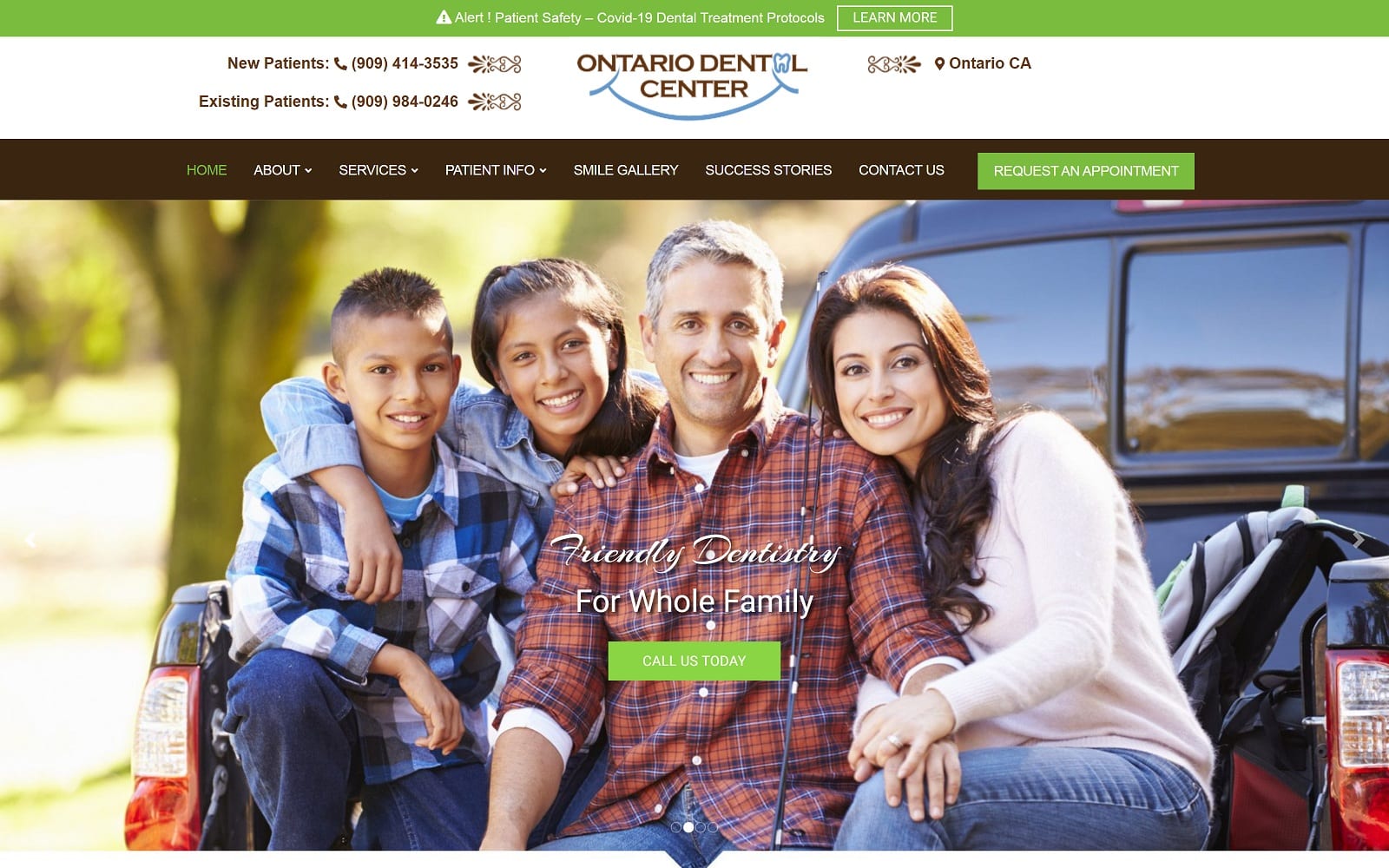 The Screenshot of Ontario Dental Center ontariodentalcenter.com Dr. Mukesh Patel Website