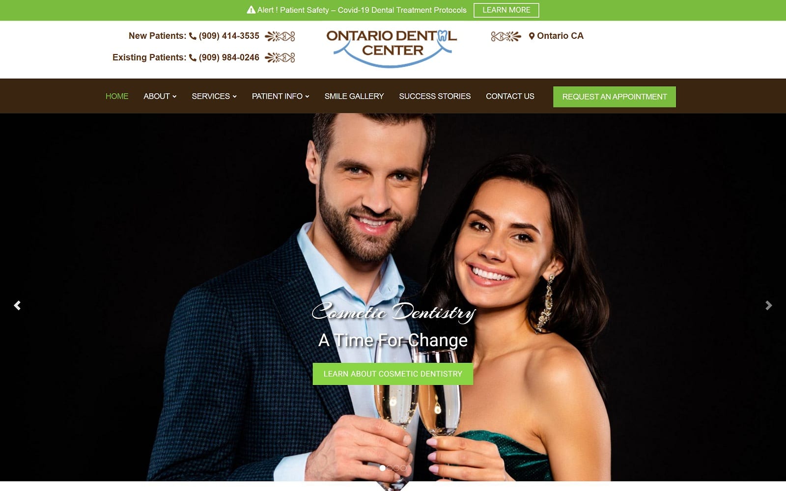 The Screenshot of Ontario Dental Center ontariodentalcenter.com Dr. Mukesh Patel Website