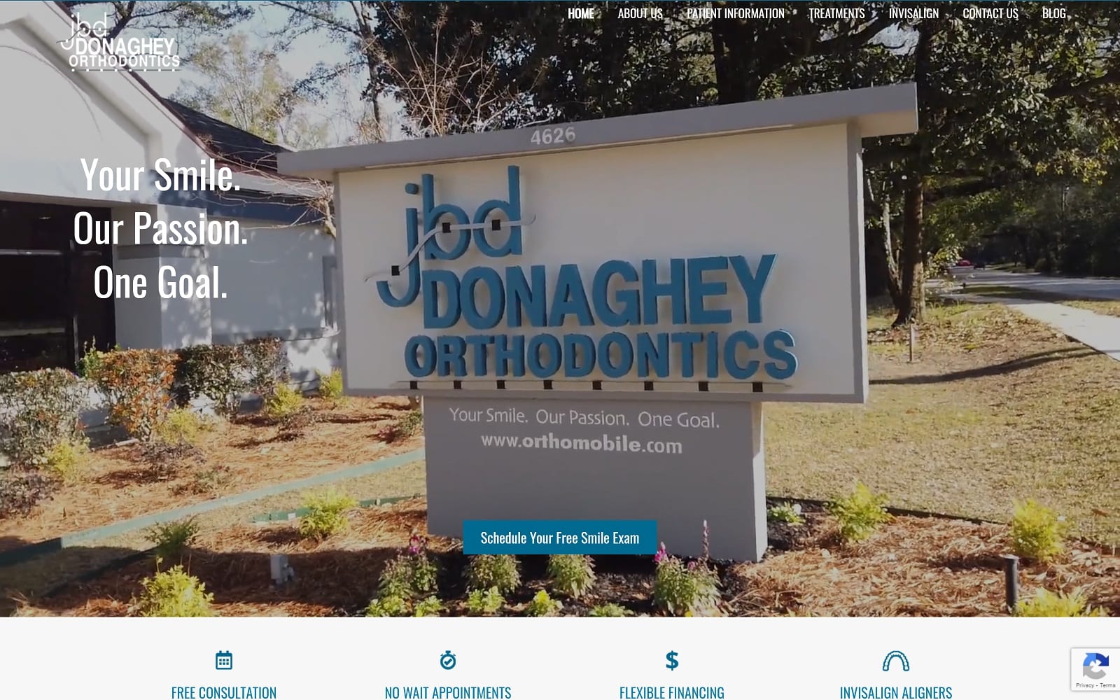 The Screenshot of Donaghey Orthodontics: Mobile Location orthomobile.com Dr. James Donaghey Website