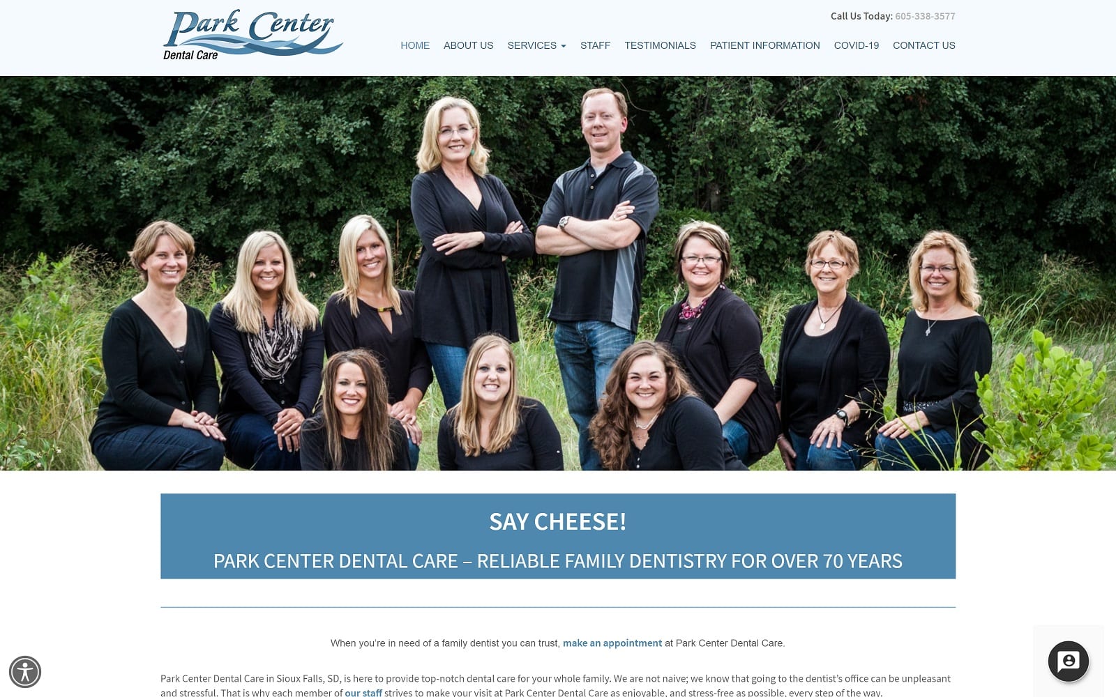 The Screenshot of Park Center Dental Care parkcenterdentalcare.com Website