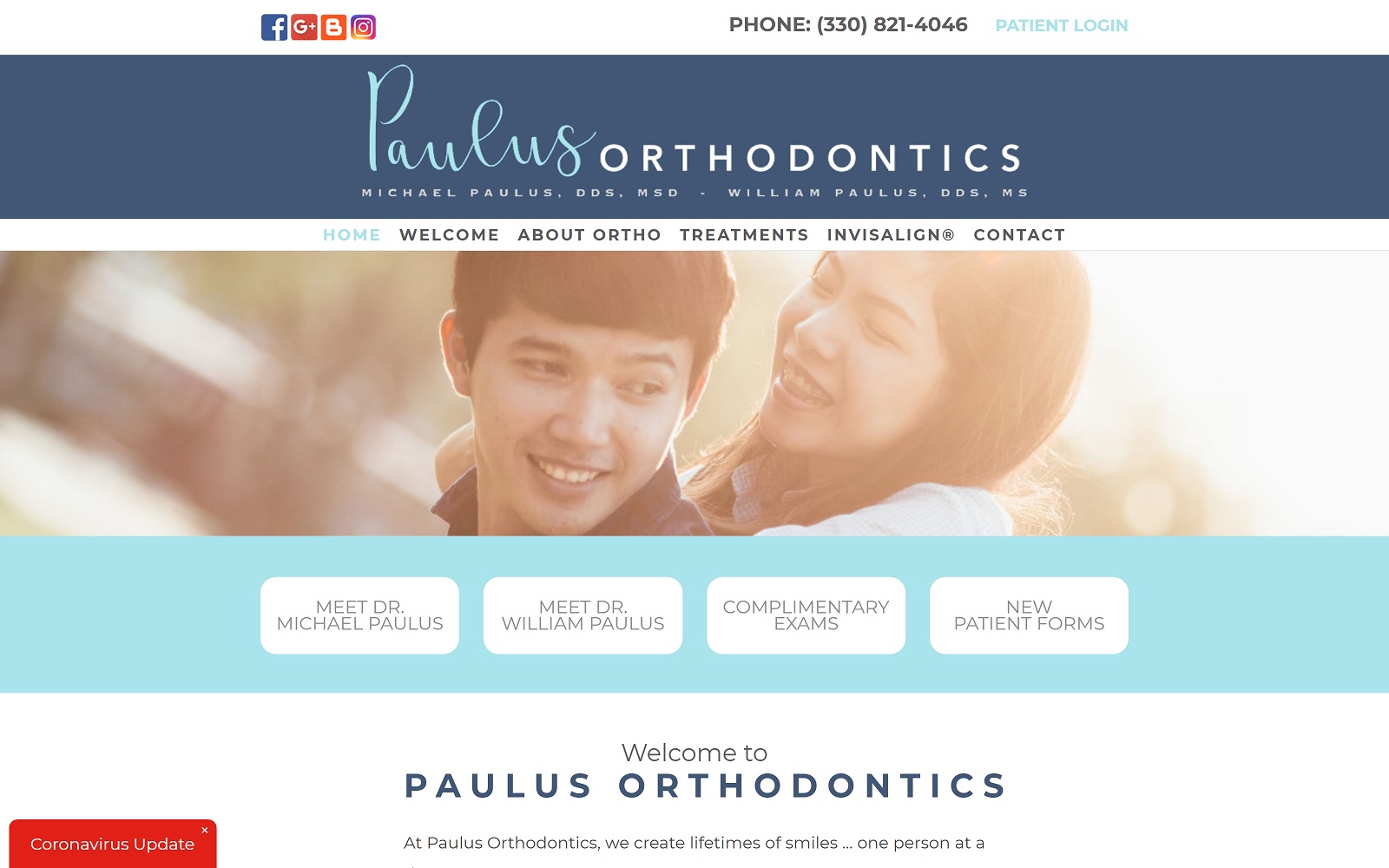 The Screenshot of Paulus Orthodontics paulusortho.com Website