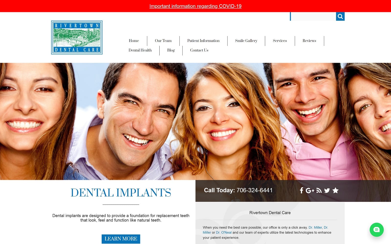 The Screenshot of Rivertown Dental Care rivertowndentalcare.com Website