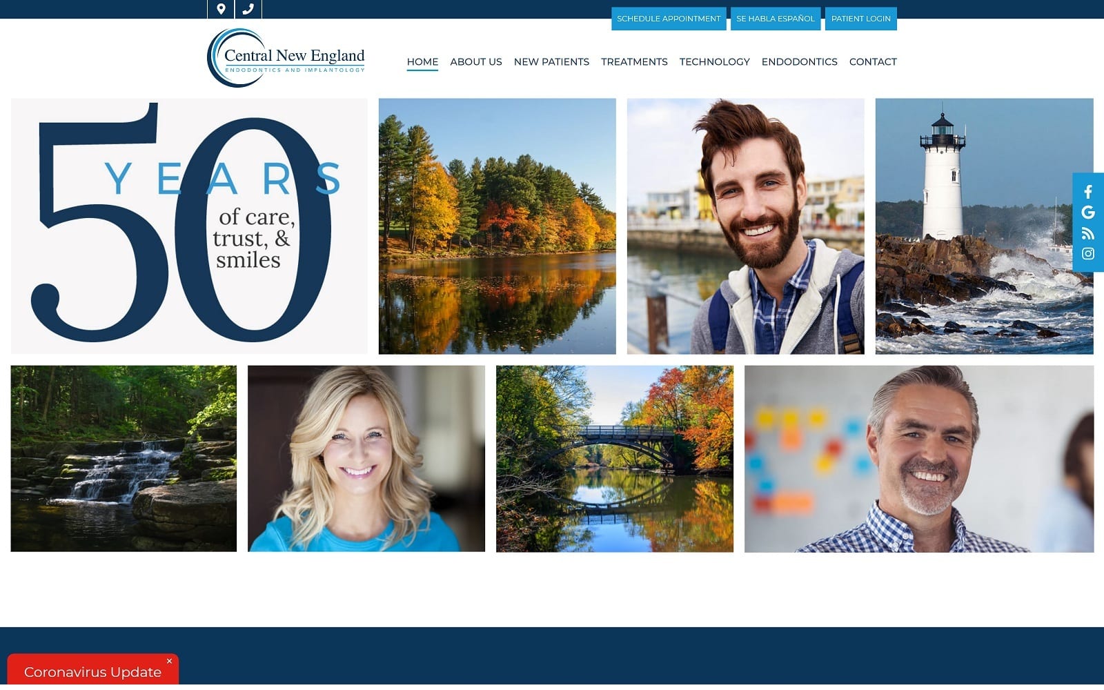 The Screenshot of Central New England Endodontics & Implantology rootdrs.com Website