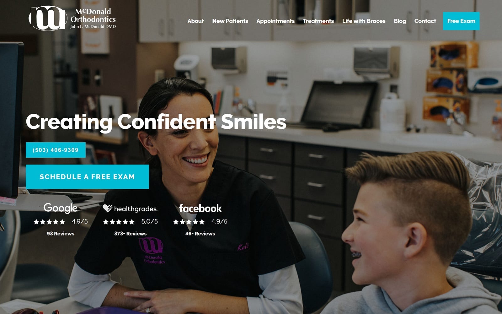 The Screenshot of McDonald Orthodontics salembraces.com Dr. John McDonald Website