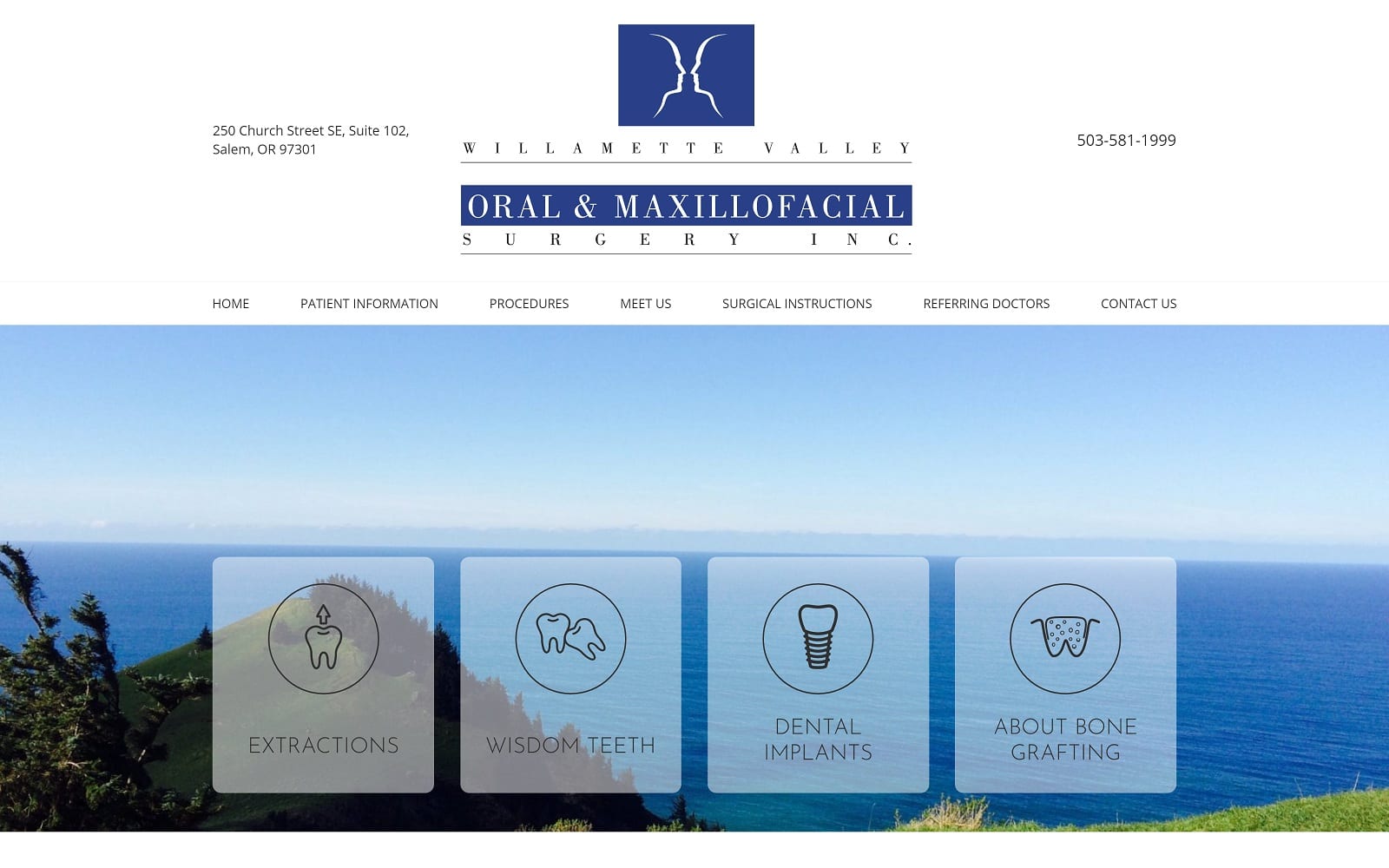 The Screenshot of Willamette Valley Oral Surgery salemoralsurgery.com Website