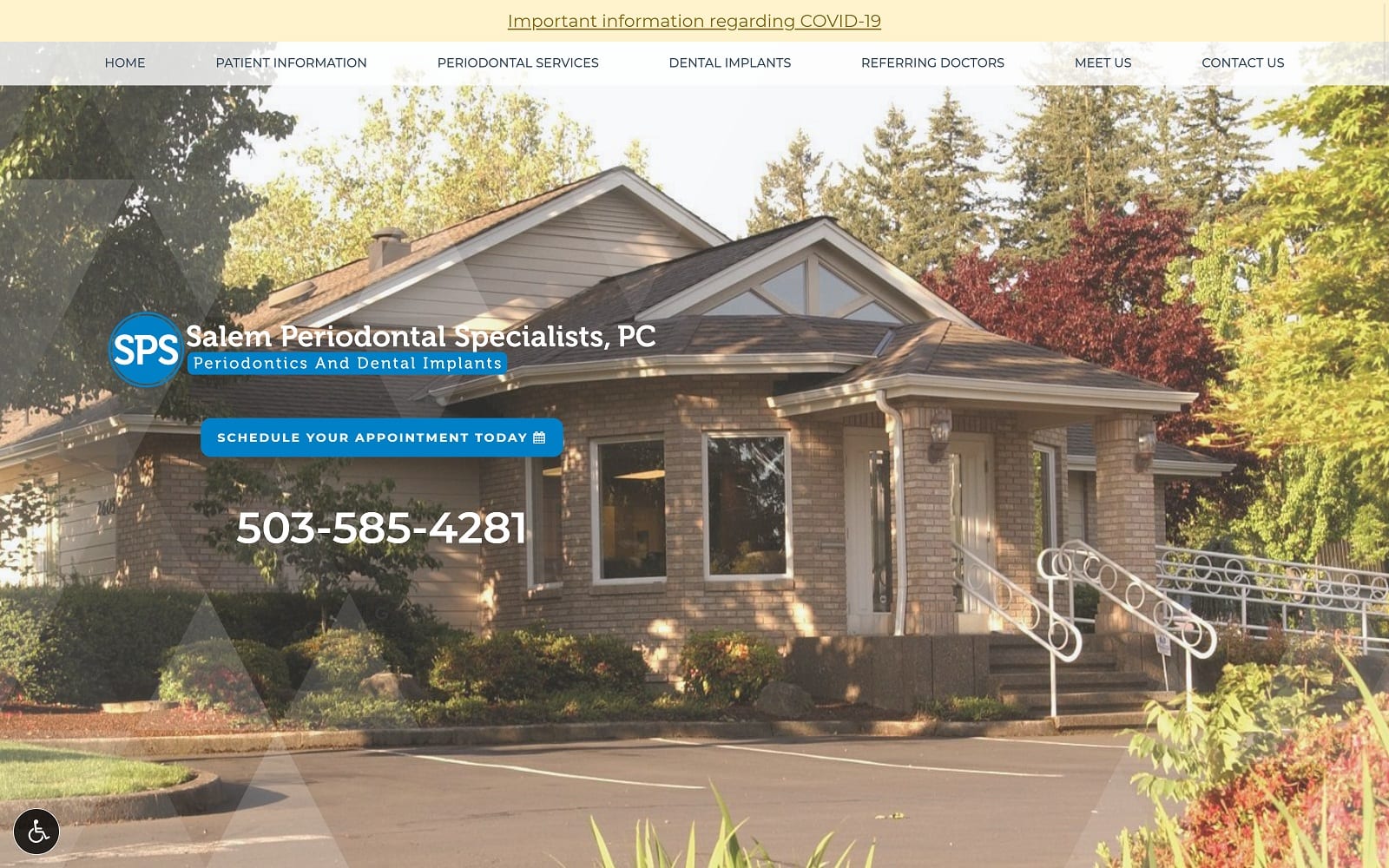 The Screenshot of Salem Periodontal Specialists salemorperio.com Website