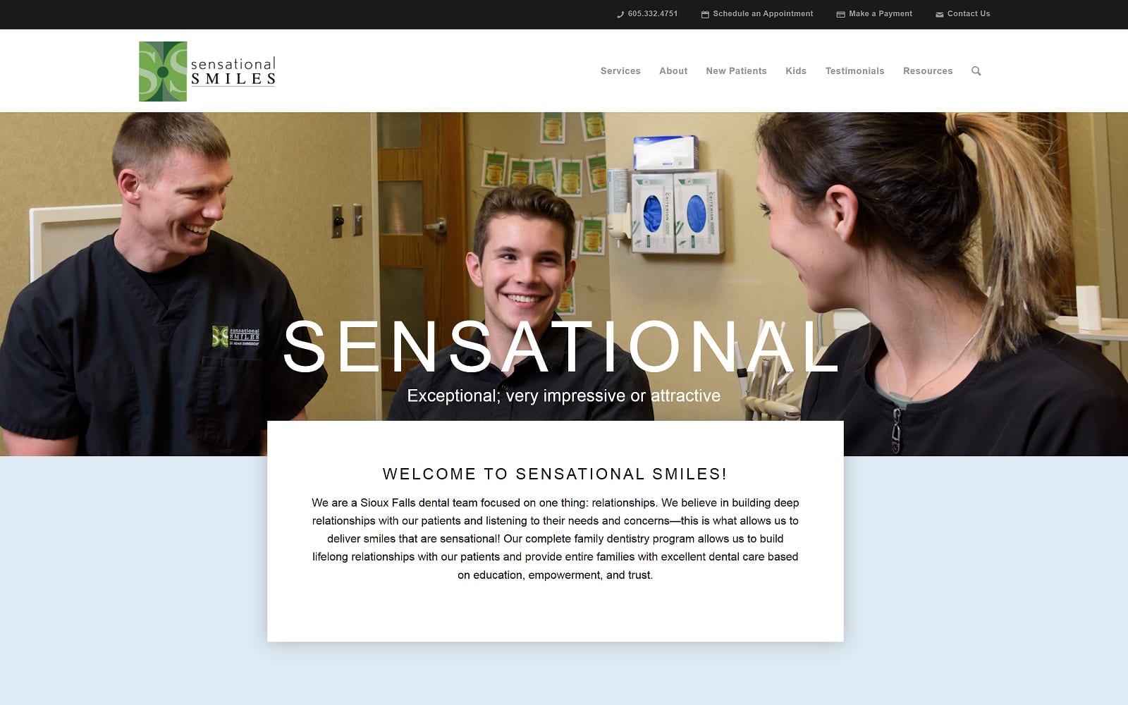 The Screenshot of Sensational Smiles sensationalsmiles4u.com Website