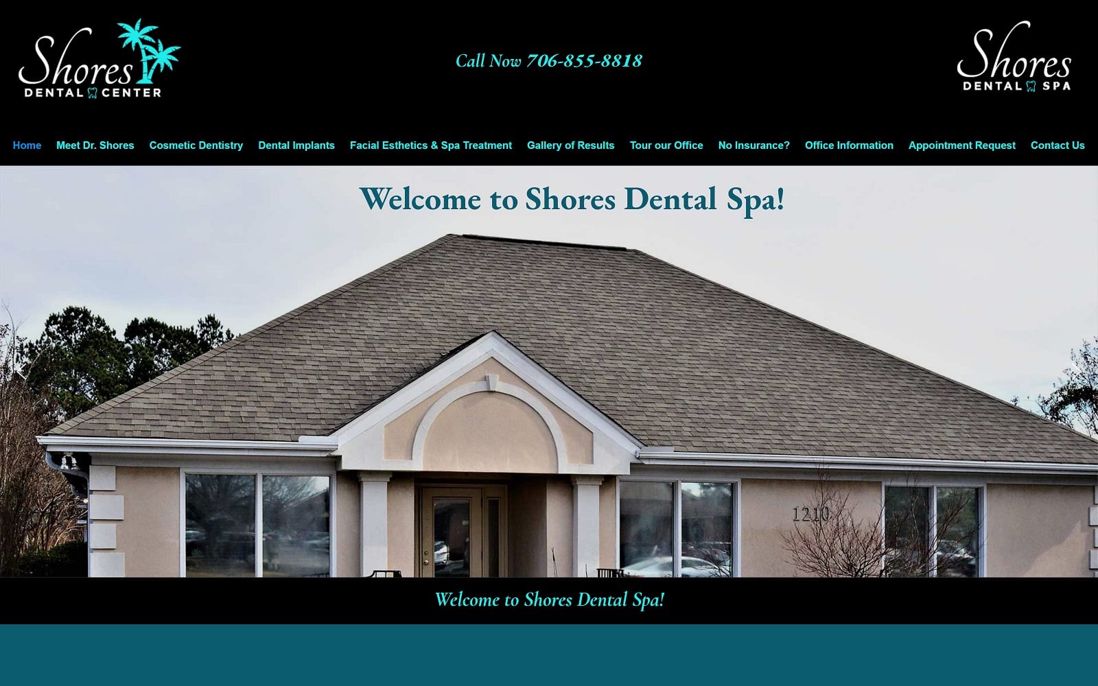 The Screenshot of Shores Dental Center shoresdentalcenteraugusta.com Dr. Tanya Shores Website