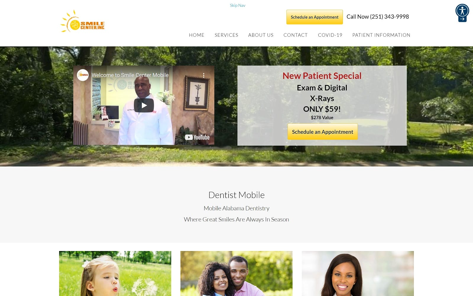 The Screenshot of Smile Center Inc Mobile smilecentermobile.com Website